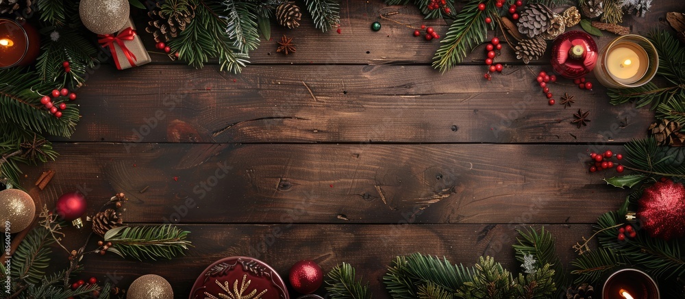 Aufkleber christmas table background. with copy space image. Place for adding text or design