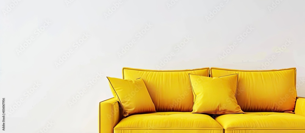 Fototapete yellow sofa isolated on white background. with copy space image. place for adding text or design
