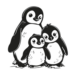 Fototapeta premium cute baby penguin, illustration, ai generative