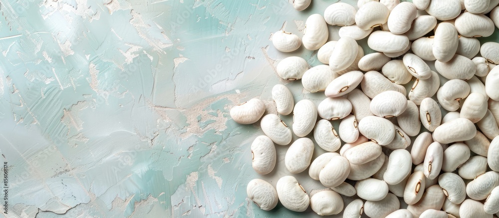 Leinwandbilder Pusta beans with soft white scenes pastel background. with copy space image. Place for adding text or design