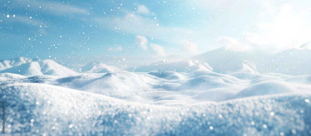 Aufkleber amazing winter landscape - snowfall, sunlight and blue sky. with copy space image. place for adding 