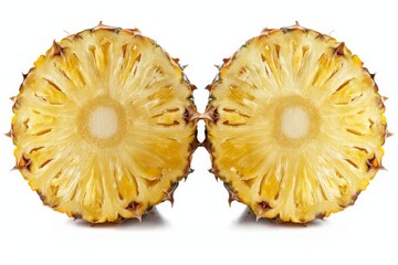 Pineapple Halves on White Background