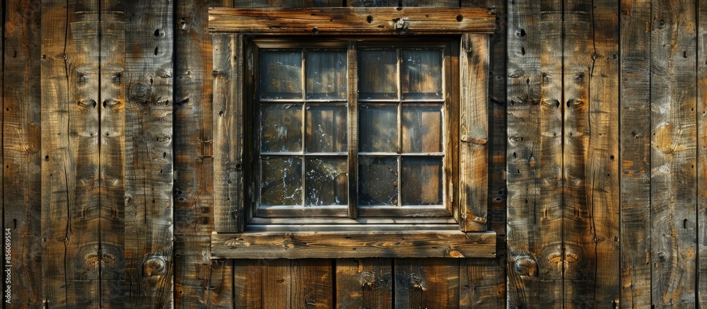 Aufkleber Window made from wood. with copy space image. Place for adding text or design