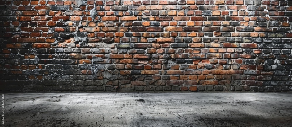 Poster Urban Interior Brick Walls Stage Background Texture. with copy space image. Place for adding text or design
