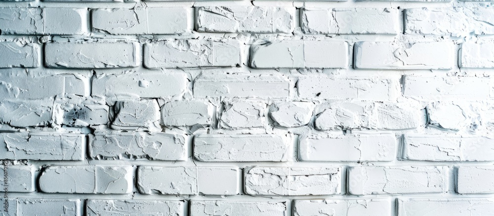 Aufkleber Modern white brick wall texture for background. Copy space image. Place for adding text or design