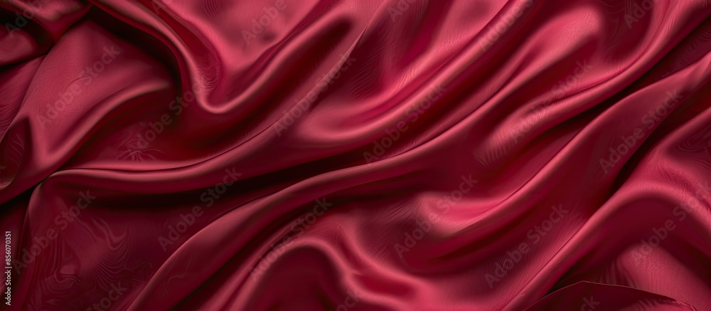 Fototapete Smooth elegant burgundy silk or satin luxury cloth texture can use as abstract background. Luxurious background design. Top view. with copy space image. Place for adding text or design