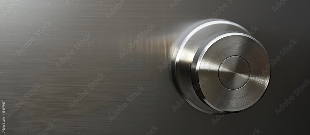 Poster stainless steel door knob. with copy space image. place for adding text or design