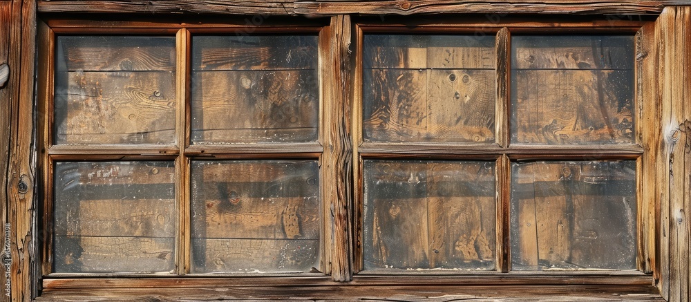 Poster wooden window frame. with copy space image. Place for adding text or design