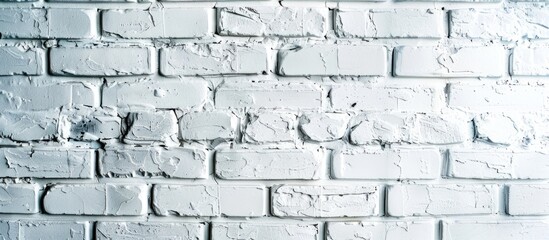 Fototapeta premium Modern white brick wall texture for background. Copy space image. Place for adding text or design
