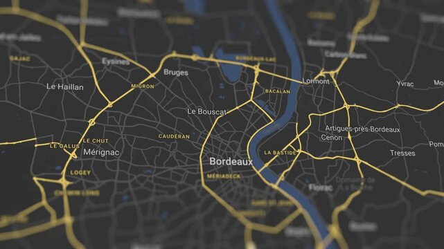 Bordeaux Map France, Slider Shot
