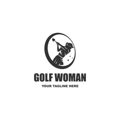 Women's golf sports logo design - vector illustration, women's golf sports emblem design. Suitable for your design need, logo, illustration, animation, etc.