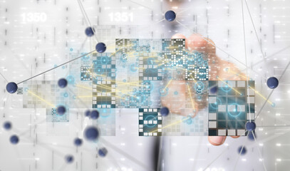 Fototapeta premium Business intelligence analyst dashboard on virtual