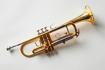 Obraz premium Golden Trumpet Isolated on White Background