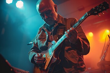 Naklejka premium Musician Performing Live on Stage