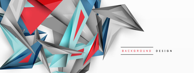 Minimal geometric abstract background. Low poly dynamic triangle design. Trendy techno business template for wallpaper, banner, background or landing