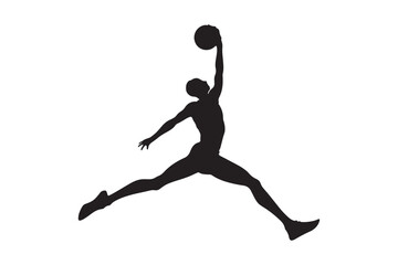 vector silhouette of a basketball.