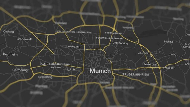 Munich Map Germany, Slider Shot