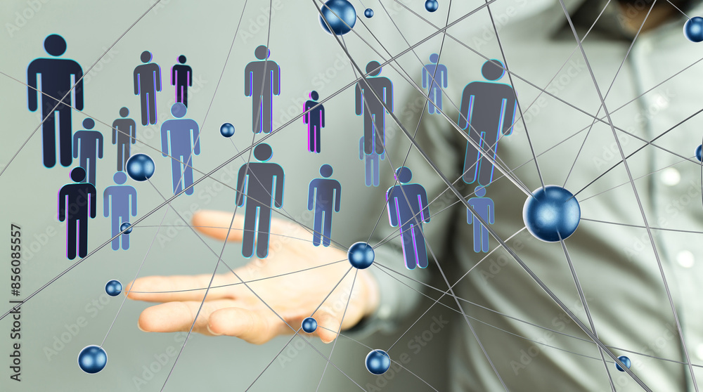 Poster Abstract technology group and data 3d