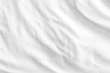 Close up white wrinkled fabric texture rippled surface and background, Soft focus.