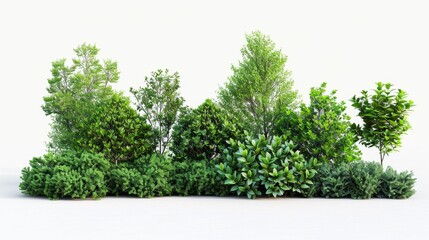 Obraz premium A Lush Variety of Green Shrubs and Trees - Generative AI