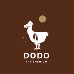 vintage retro hipster dodo logo vector outline silhouette art icon © Artoniumw