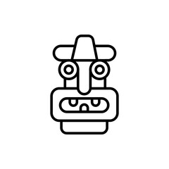 Tiki statue outline icons, minimalist vector illustration ,simple transparent graphic element .Isolated on white background