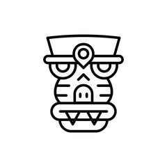Tiki statue outline icons, minimalist vector illustration ,simple transparent graphic element .Isolated on white background