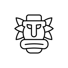 Tiki statue outline icons, minimalist vector illustration ,simple transparent graphic element .Isolated on white background