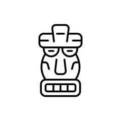 Tiki statue outline icons, minimalist vector illustration ,simple transparent graphic element .Isolated on white background