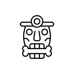 Tiki statue outline icons, minimalist vector illustration ,simple transparent graphic element .Isolated on white background