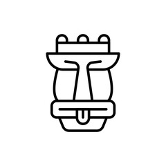 Tiki statue outline icons, minimalist vector illustration ,simple transparent graphic element .Isolated on white background