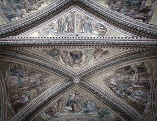 Fototapeta premium wonderful shot of an ancient fresco inside a church