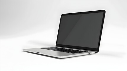 Fototapeta premium Minimalist Laptop Icon Rendering in Grayscale Palette