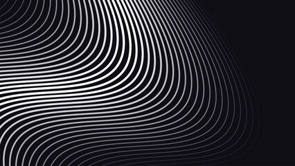 Black abstract background with curve line for backdrop or presentation