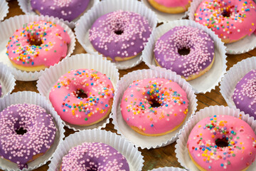 colorful donut sweets in party mold