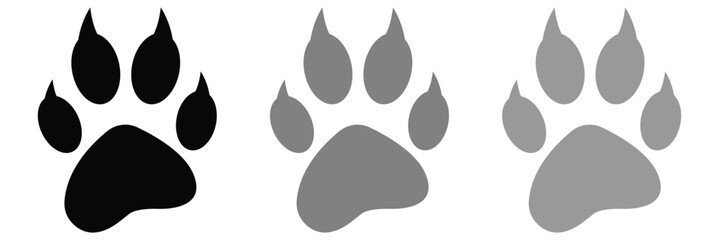 Dog paw print set. Paw icon collection on white background . Vector illustration. © Micro Pixel Market