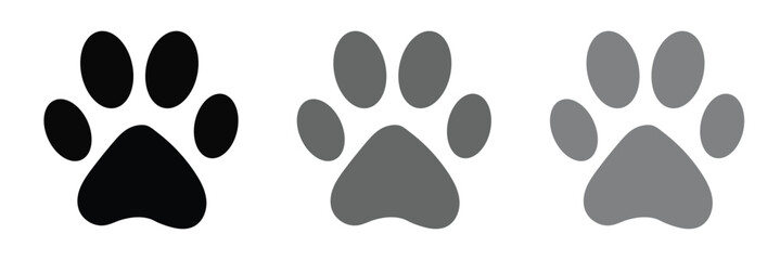 Dog paw print set. Paw icon collection on white background . Vector illustration. © Micro Pixel Market