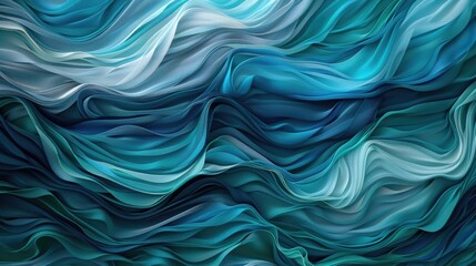 Obraz premium Banner, waves, teal blue. Generative AI