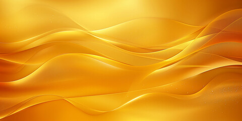 Fototapeta premium gold-orangefarbener Farbverlaufshintergrund mit Wellenelementen und Leuchteffekten, abstraktes Design mit großen leeren Bereichen zum Hervorheben von Produkten oder Bildern, Grafikdesin