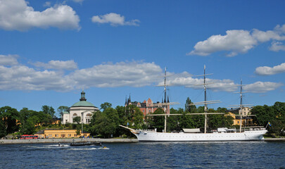 boat on the Baltic sea in Stockholm