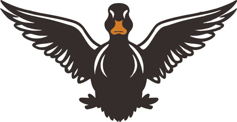  A wild duck silhouette vector image