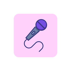 Microphone line icon. Song, volume, record. Speaker concept. Vector illustration can be used for topics like singer, karaoke, stage