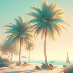 Obraz premium trees on the beach