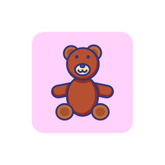 Teddy bear line icon. Toy concept. Childhood, toy, playing. Vector illustration for topics like childhood, nursery, baby toys