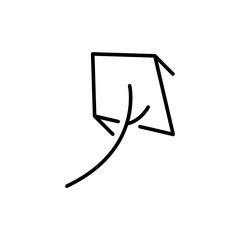 Kite outline icons, minimalist vector illustration ,simple transparent graphic element .Isolated on white background