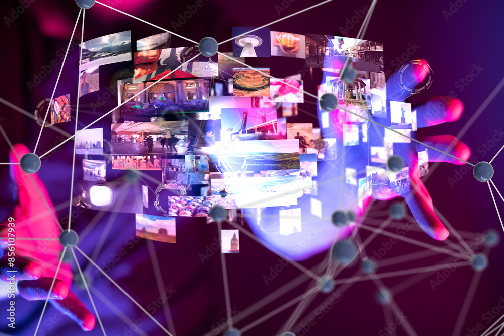 Poster streaming data picture video material
