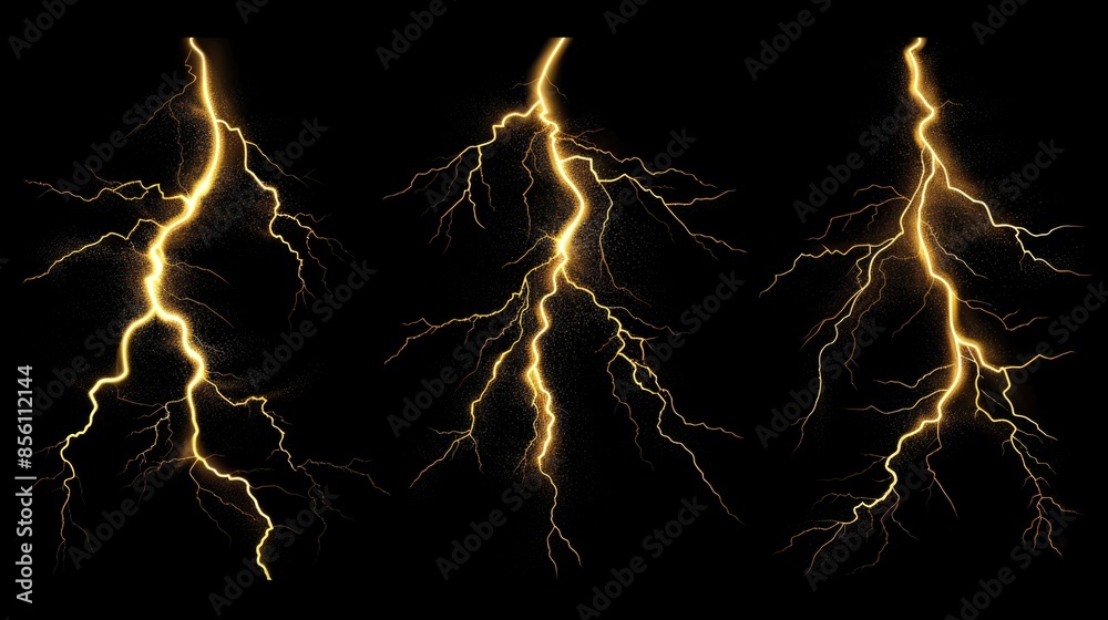 Aufkleber a series of lightning flashes on a dark background