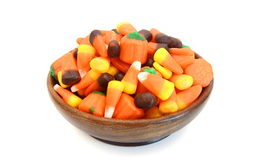 Stack Candy corn on white background