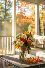 A vase of flowers sits on a table, perfect for decorating or as a still life photograph