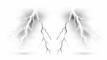 Fototapeta premium Two electric discharges on a clean white surface